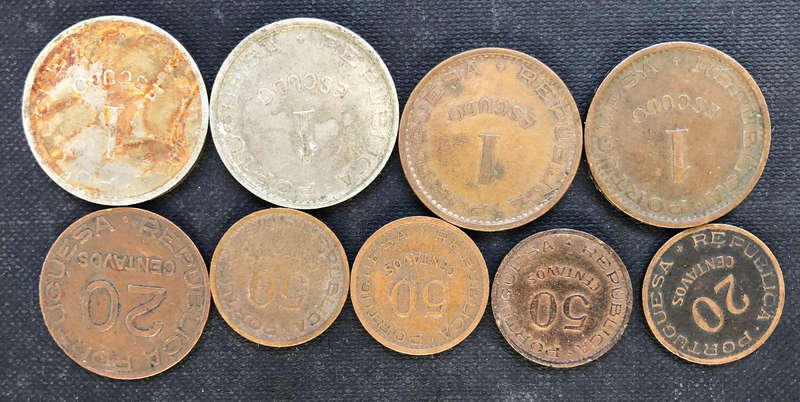 MOCAMBIQUE MOZAMBIQUE 1941 1949 1950 1953 1957 1965 1968 1 Escudo 50 20 Centimes Collection 9 Coins