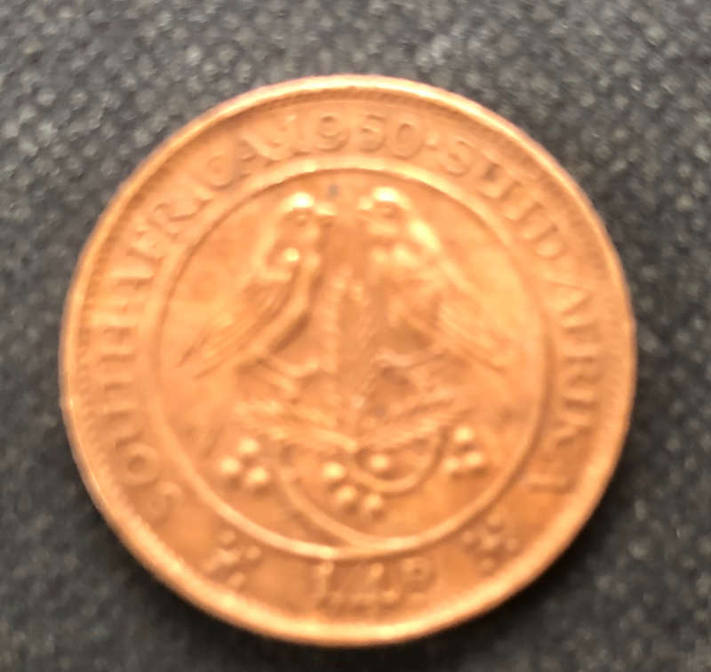 FARTHING 1950 STRIPES UNION OF SOUTH AFRICA GEORGE VI