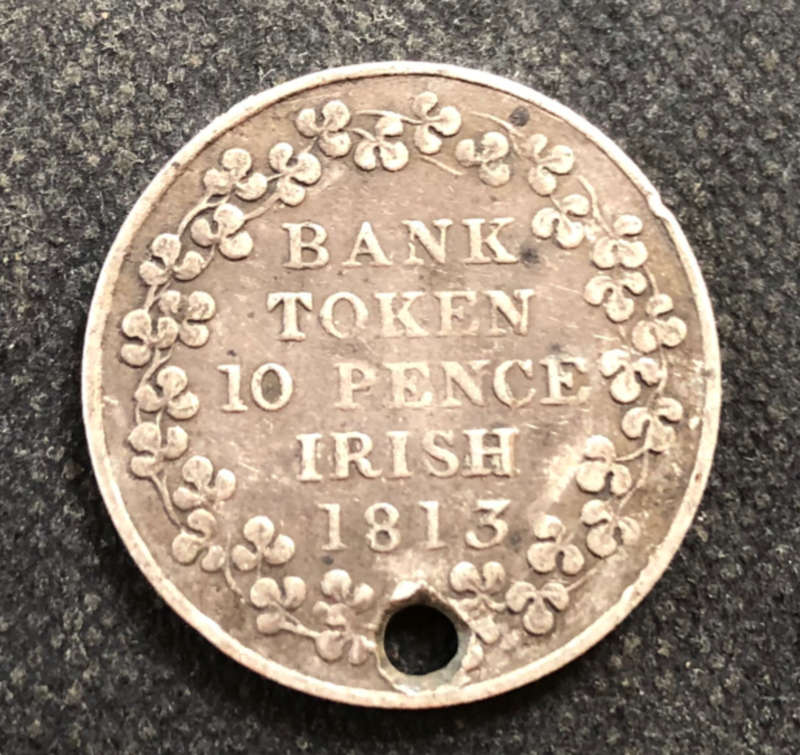 SILVER 1813 GEORGE lll IRISH 10 PENCE