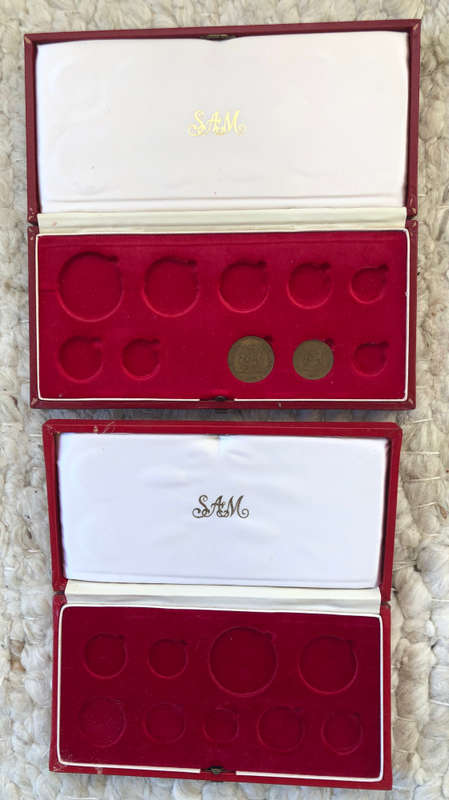 1969 SA PROOF BOX ONLY AND 1975 PROOF BOX WITH 2 AND ONE CENTS ONLY
