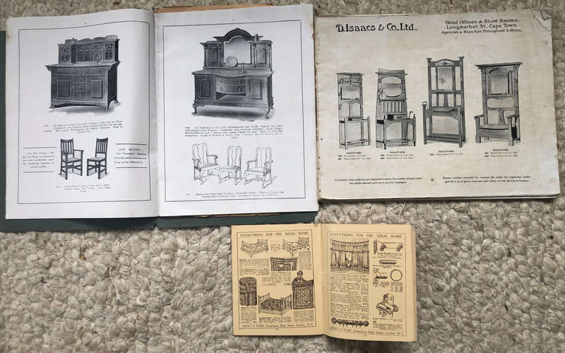 VICTORIAN FURNISHERS CATALOGUES D ISAACS & CO LTD & UNIQUE FURNISHERS BOTH CAPE TOWN & DERRY & TOMS