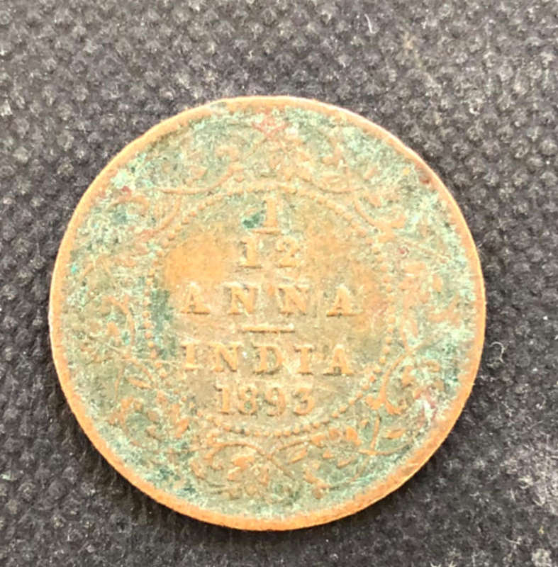 INDIA 1893 1/12 ANNA