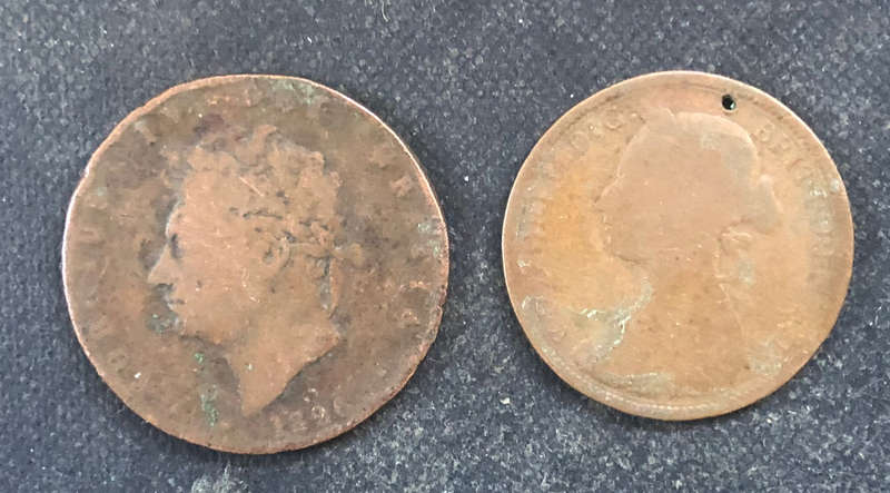 PENNY BRITISH GEORGIAN AND HALF PENNY VICTORIAN