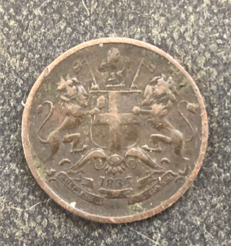 EAST INDIA COMPANY 1835 1/12 ANNA