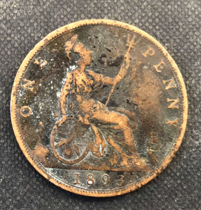 PENNY BRITISH 1893 VICTORIAN WITH YOUNG HEAD