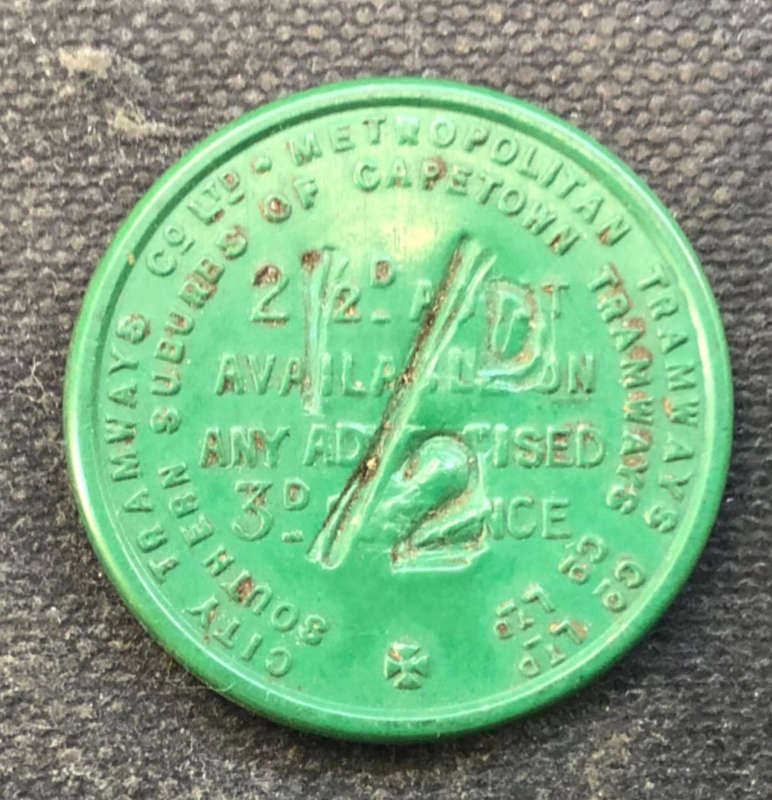 TOKEN VINTAGE CAPE TOWN TRAMWAYS Advertising Nectar Tea