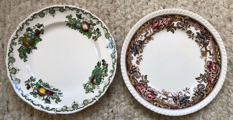 MASON'S IRONSTONE FRUIT BASKET AND JOHNSON BROTHERS CABINET PLATES BOTH 22CM DIAMETER