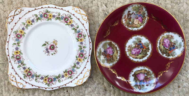 BAYREUTH GLORIA BAVARIA RIT-WIEU AND TUSCAN BONE CHINA CABINET PLATES