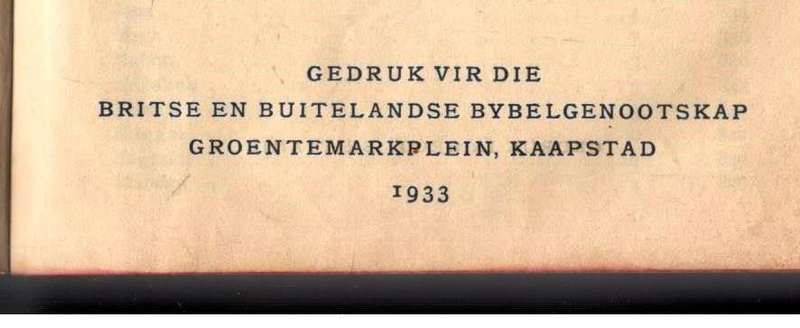 Bybel - 1933 Eerste Uitgawe