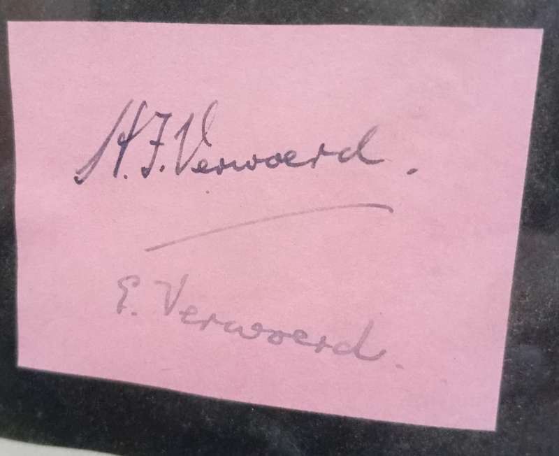 Dr H F Verwoerd - Geraamde foto met Handtekeninge van Dr sowel as Tannie Betsie