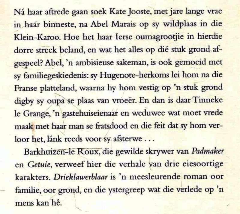 Drieklawerblaar   ---   Christine Barkhuizen-le Eoux