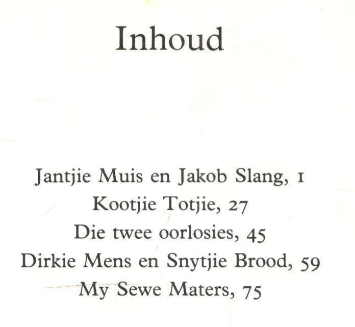 Jantjie Muis en Jakob Slang  --  C J Langenhoven