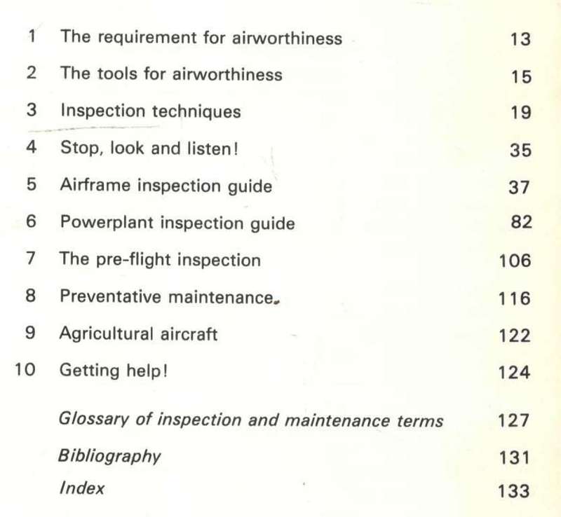 Light Aircraft Inspection  --  J E Heywood