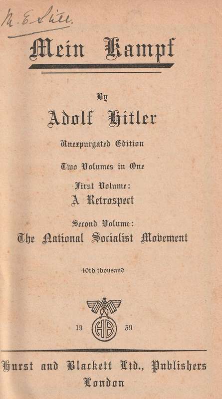 Mein Kampf  --  Adolf Hitler