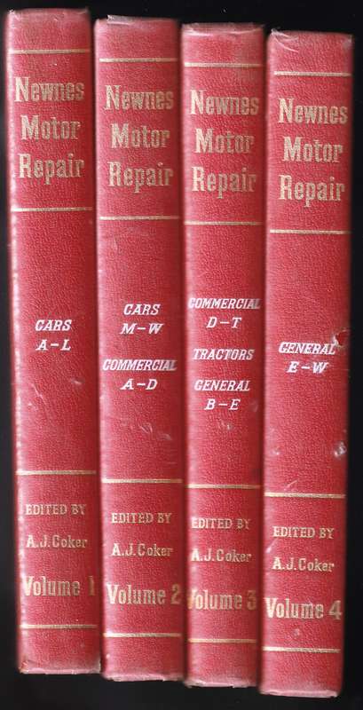 Newnes Motor Repair  --  A J Coker - Complete 4 Volumes