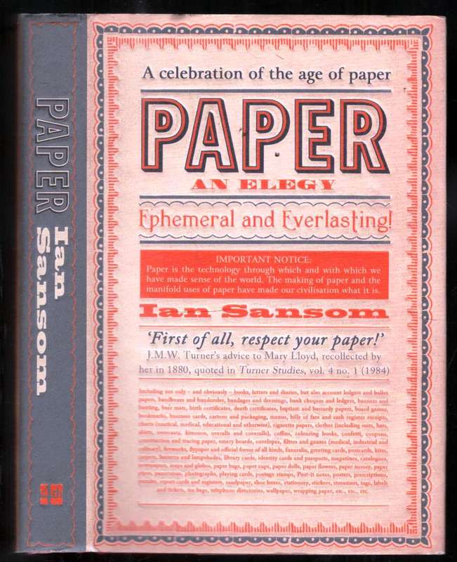 Paper an Elegy     ----     Ian Sansom