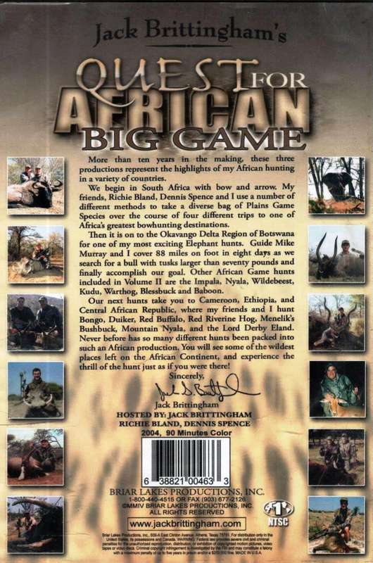 Quest for African Big Game   ---    Hunting DVD