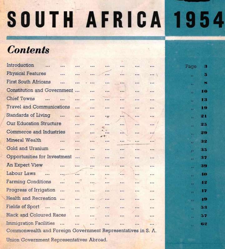 South Africa --  1954   --  by  The State Information Office Pretoria