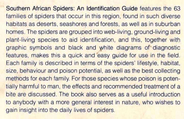 Southern African Spiders  --  Martin R Filmer