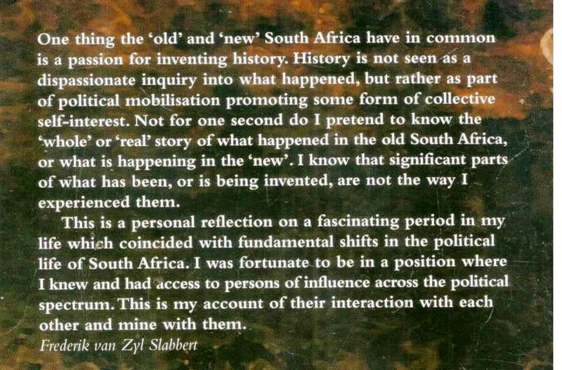 The Other Side of History  -- Frederik v Z Slabbert
