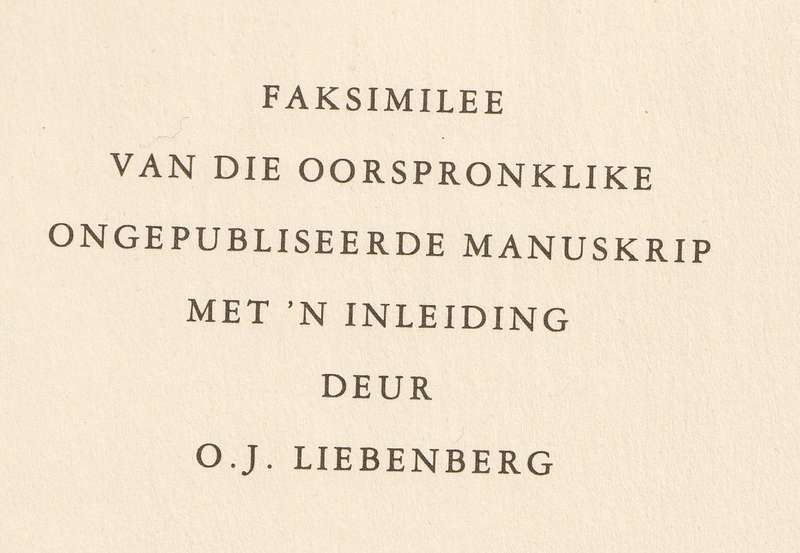 Uit My Lewensboek  --  D F Malherbe