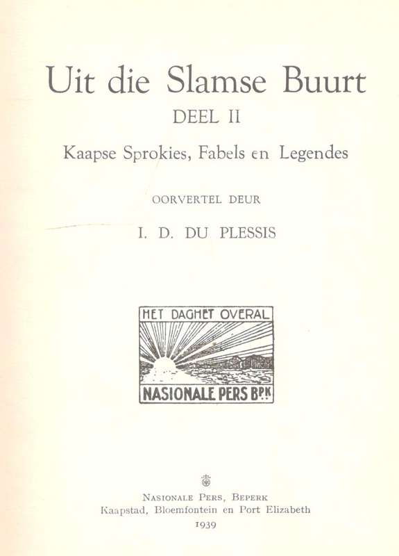 Uit die Slamse Buurt  -  Deel 11  --  I D du Plessis