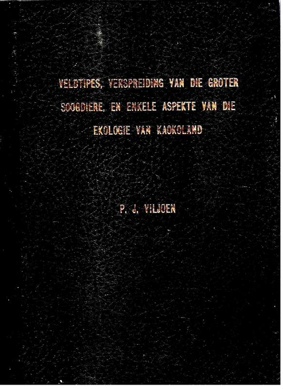 Veldtipes Verspreiding van die Groter Soogdiere en Enkele Aspekte van die Ekologie van Kaokoland