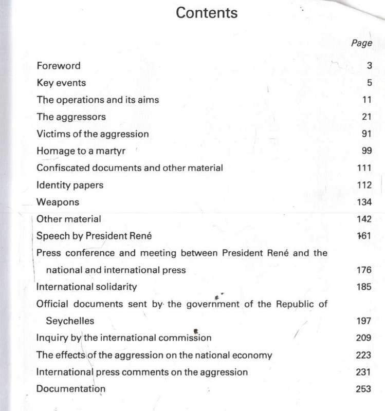 White Paper on Aggression of November 25th 1981 Against the Republic of Seychelles