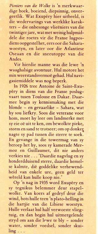 Pioniers van die Wolke  ---   Antoine de Saint-Exupery