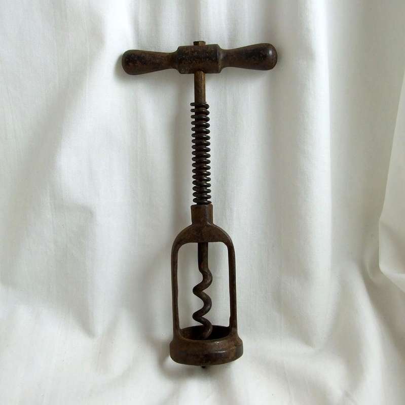 Antique Hercules style spring pull Corkscrew
