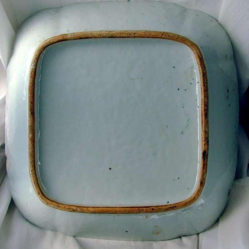 Antique Cantonese Famille Verte Square dish