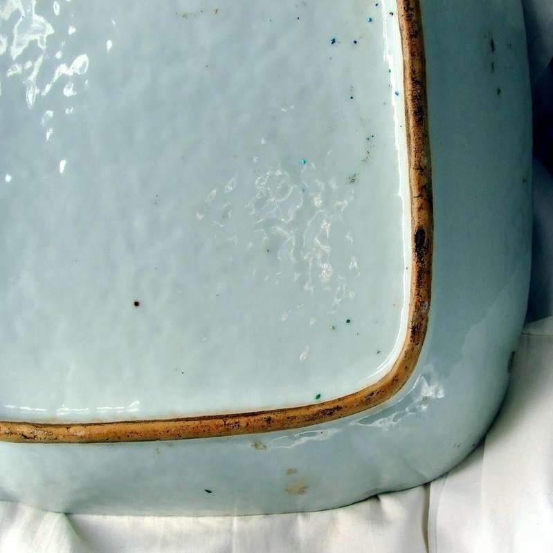 Antique Cantonese Famille Verte Square dish