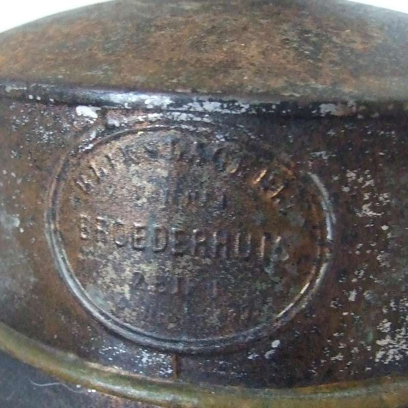 Antique toleware tin tea caddy Broederhuis Zeist lamp base 40 X 20cm