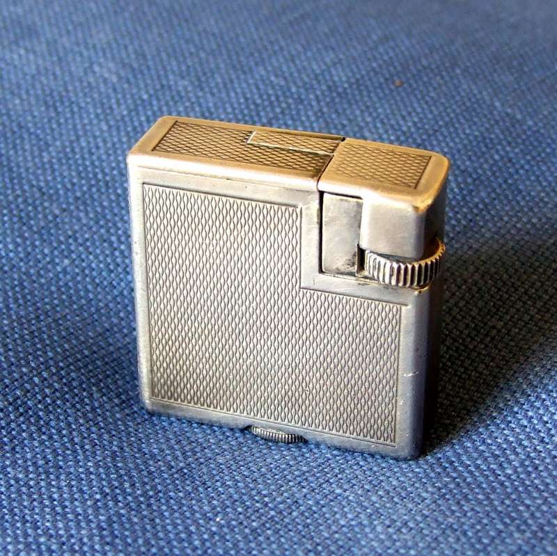Vintage silver plated DUNHILL Savory "Square Boy" petrol lighter