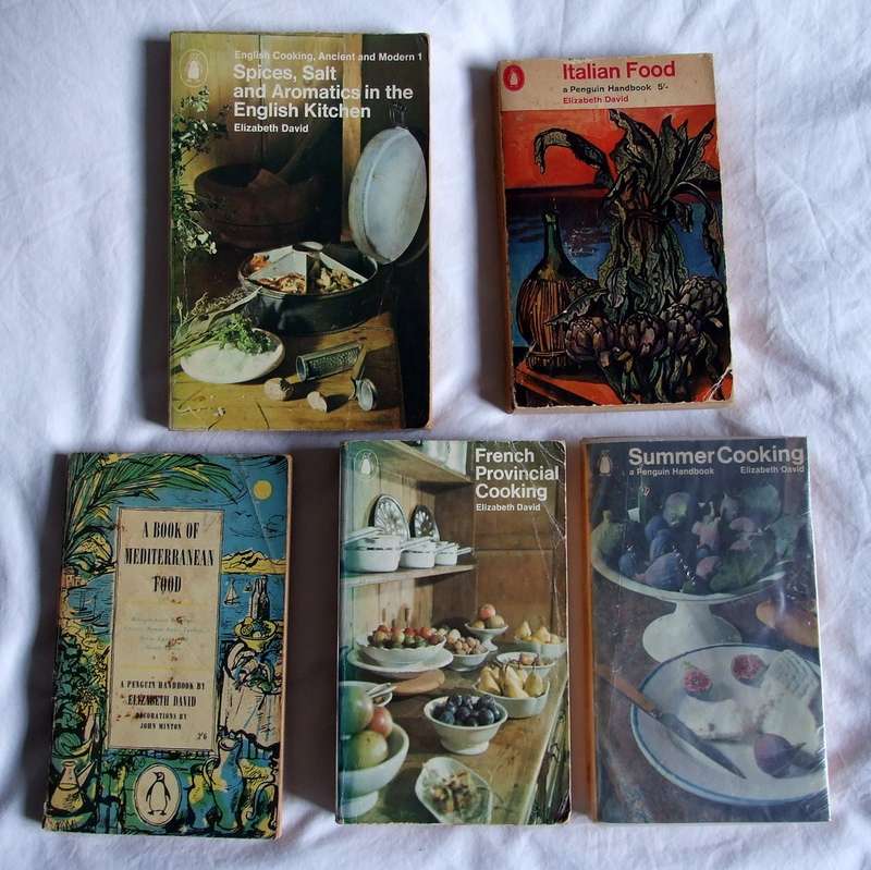 Collection of 5 vintage ELIZABETH DAVID cookery books
