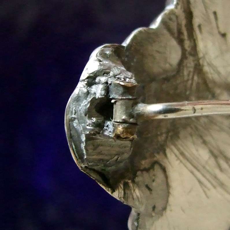 Silver floral brooch with Crowned eagle