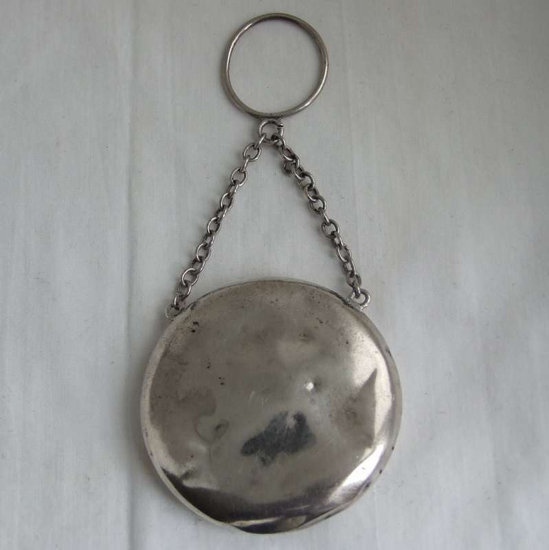 Hallmarked Sterling Silver Chatelaine Powder Compact
