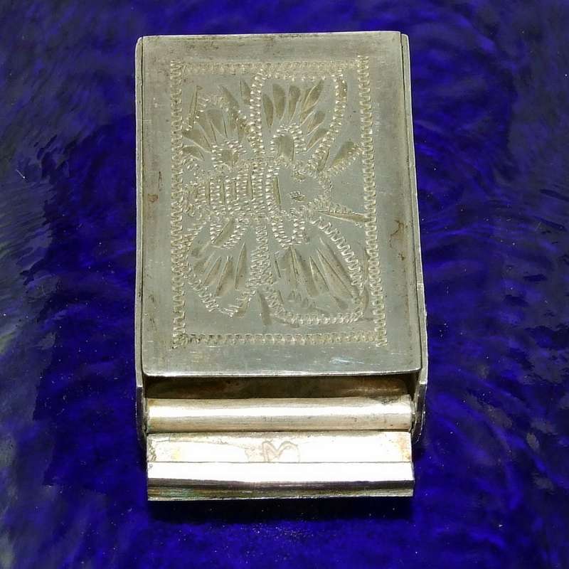 Hand chased secret lock silver pill box
