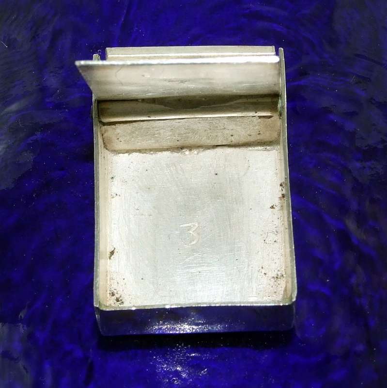 Hand chased secret lock silver pill box