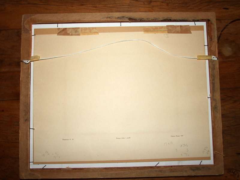 Drypoint by VALERIO PISANO  titled NORACE DONA I CAVALLI (Norace donates the Horses)