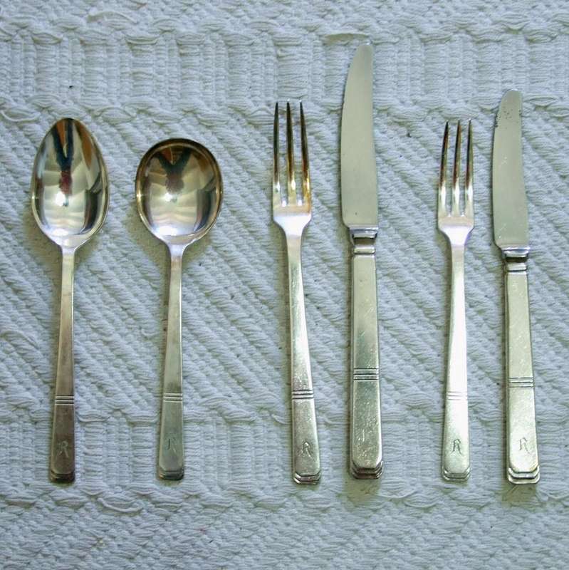 68 pieces,  Walker and Hall A1 silver plate Art Deco  'NILE" design cutlery
