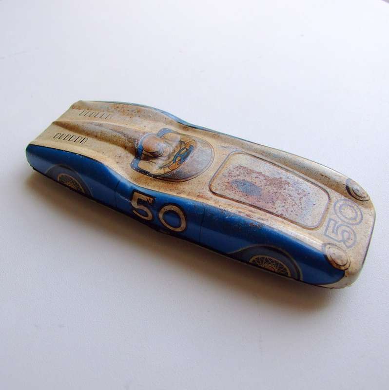 Vintage Made in Japan tinplate friction racing car