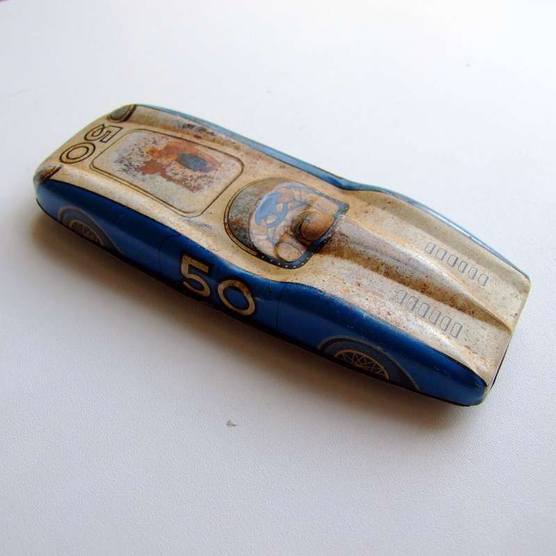 Vintage Made in Japan tinplate friction racing car