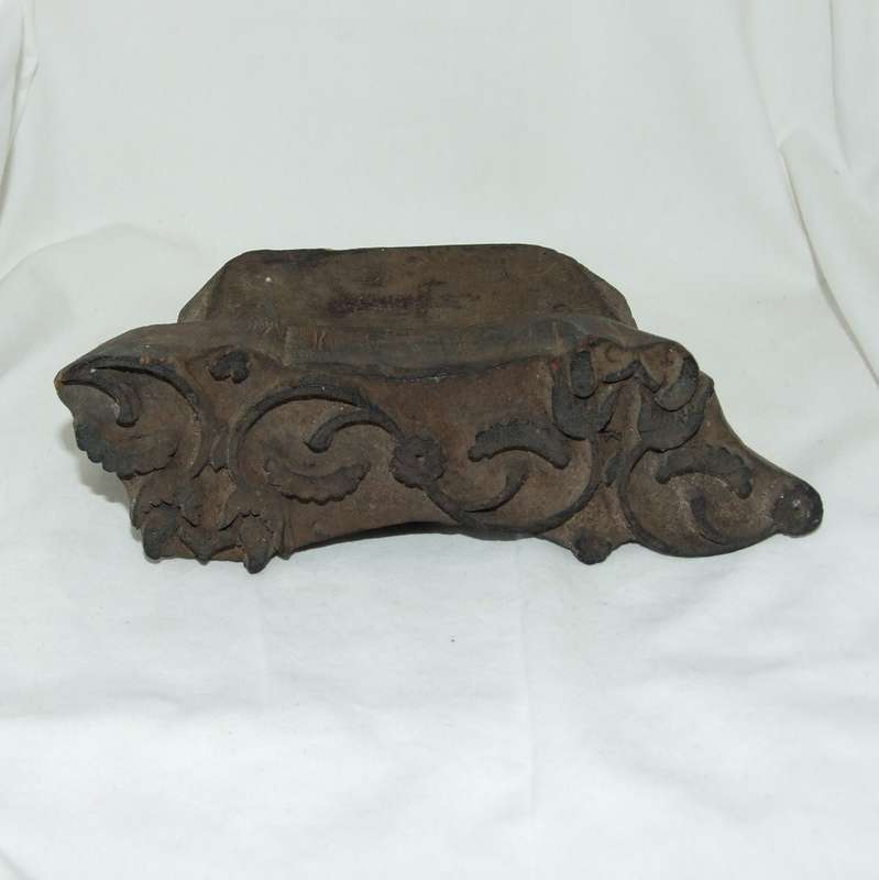 Vintage carved wood Asian batik print block