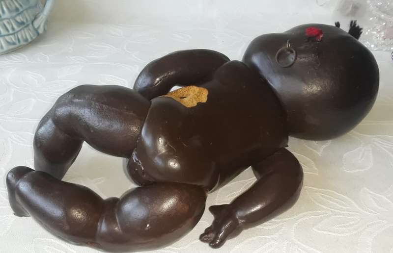 RARE FIND !!!!   1930s - 1950s RELIABLE, CANADA, BROWN COMPOSITION, TOPSY DOLL 26CM