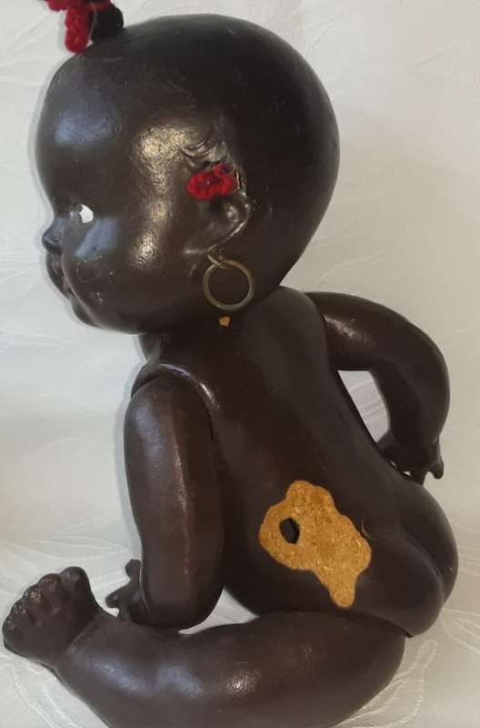 RARE FIND !!!!   1930s - 1950s RELIABLE, CANADA, BROWN COMPOSITION, TOPSY DOLL 26CM