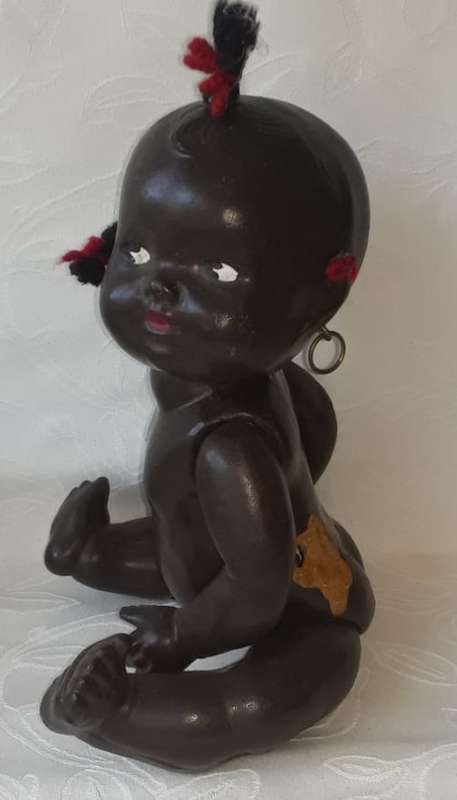 RARE FIND !!!!   1930s - 1950s RELIABLE, CANADA, BROWN COMPOSITION, TOPSY DOLL 26CM