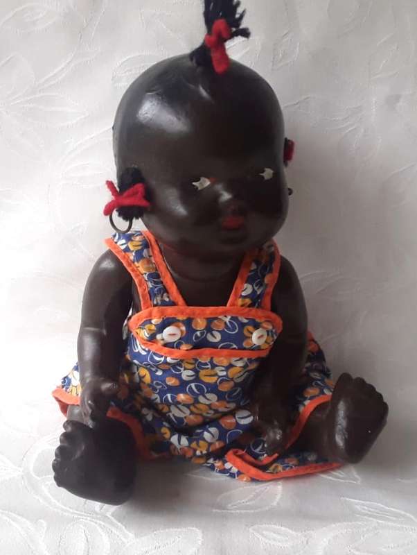 RARE FIND !!!!   1930s - 1950s RELIABLE, CANADA, BROWN COMPOSITION, TOPSY DOLL 26CM