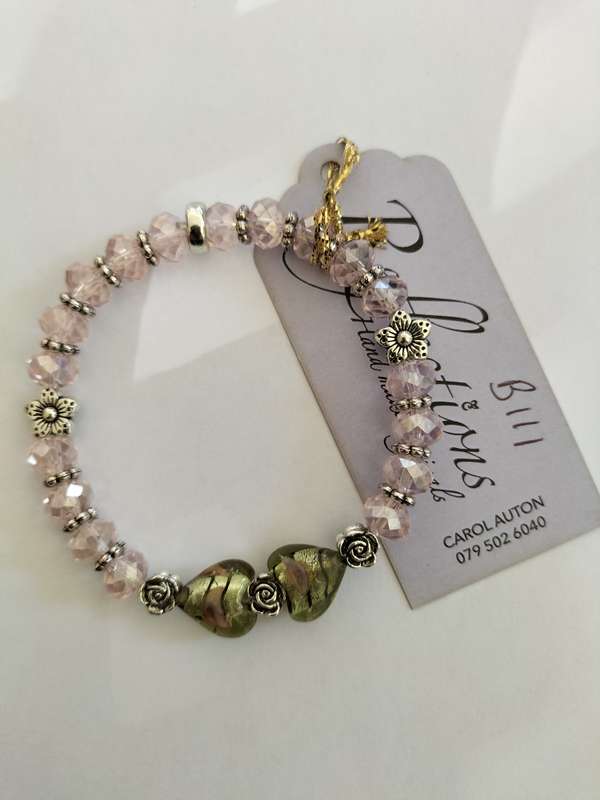 Pink AB crystal bracelet. B111