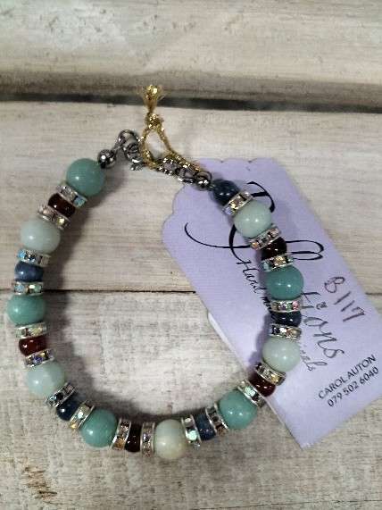 Kyanite, Amazonite, Carnelian bracelet . B117